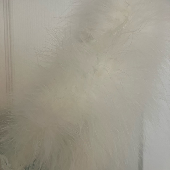 Vintage Feather and Lace Sheer Turquoise Babydoll Lingerie - Picture 4 of 6